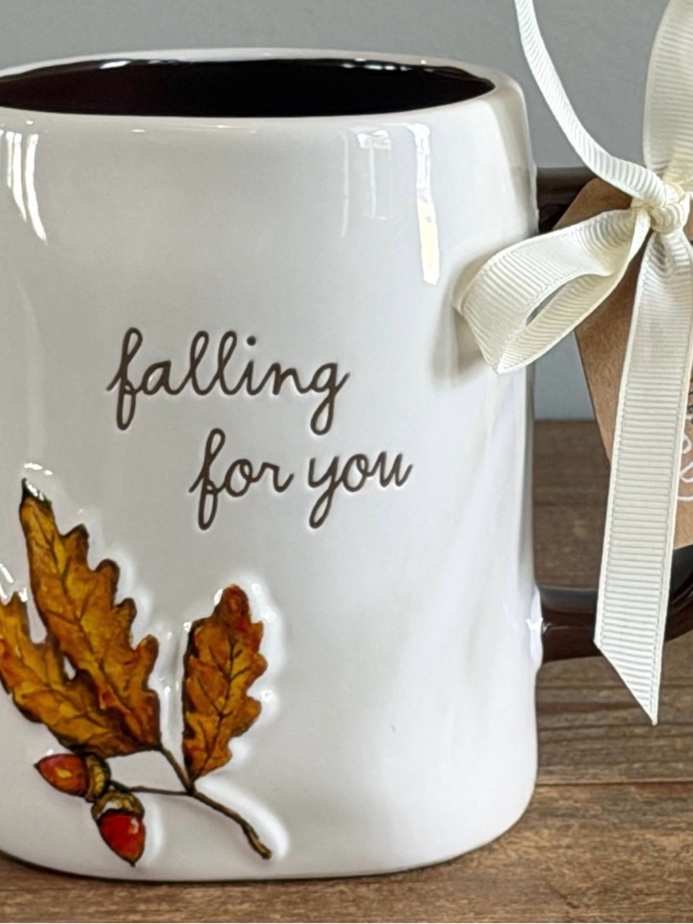 Rae Dunn Falling For You White Ceramic Autumn Mug